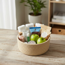 (Carmel, S) Handmade Woven Cotton Rope Storage Basket