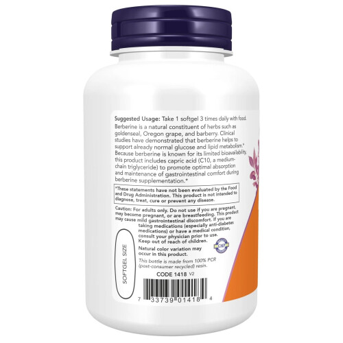NOW Foods NOW Berberine 90 Softgels Blood Sugar Support 2
