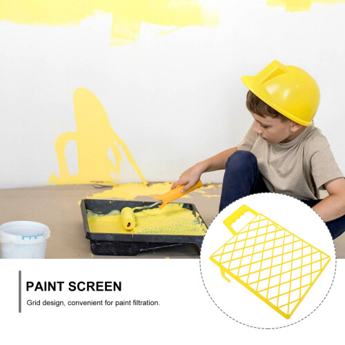Compact Yellow Plastic Paint Screen with Tray Partition for Organized Storage 2