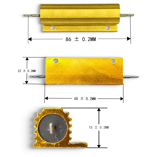 Wirewound Load Resistor Aluminum Case 0.5 Ohm 100W 2PCS 1