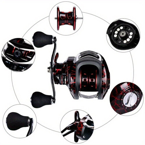 7.2: 1 Μηχανισμός Baitcasting Υψηλής Ταχύτητας 18+1 Σύστημα Διπλού Φρένου BB Μέγιστης 1
