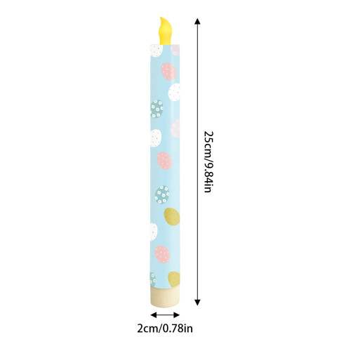 Easter LED Taper Candles 9.8 inch Egg Rabbit Design 1