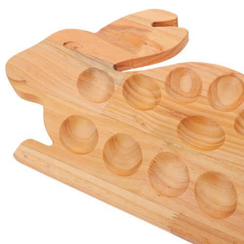 unbranded Wood Deviled Egg Platter Easter Bunny Shaped Wooden Egg Holder Deviled Egg Tray 2