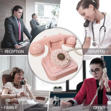 Retro Style Wired Dial Telephone Plug-in Home Fixed Landline Antique European Office Telephone Fashion Decoration