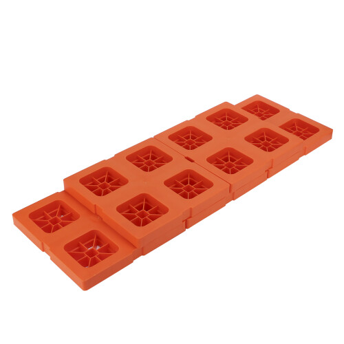 5pcs Interlocking Leveling Blocks Kit, ABS Anti-Slip Pads, Orange