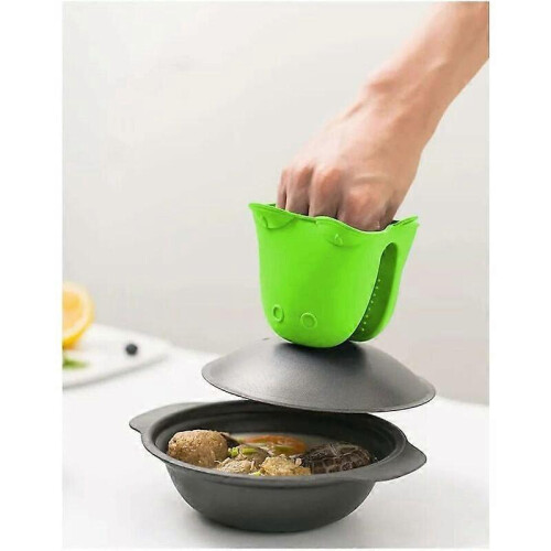 Kitchen Gloves, Silicone, Potholder, Heat Resistant, Pattern: Green Frog 1