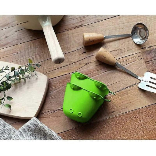 Kitchen Gloves, Silicone, Potholder, Heat Resistant, Pattern: Green Frog 2