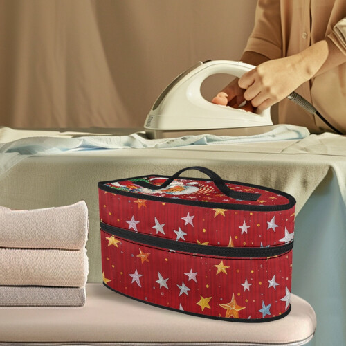 Father Christmas Pattern Protective Case Ironing Machine Storage Bag Handle with Zipper Most Iron, Case Only 1