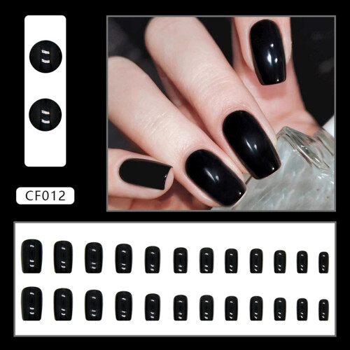 (Standard) Chic Black Reusable False Nails for Women