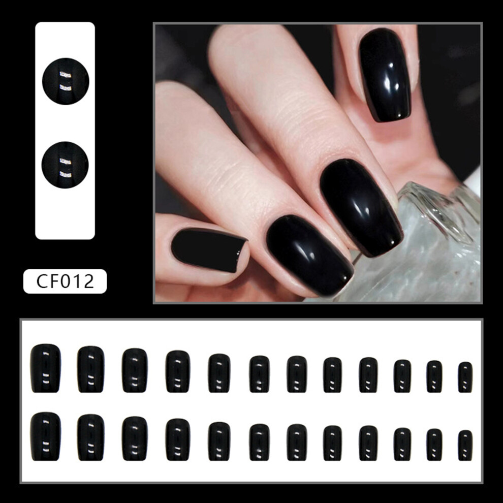 Reach-Tools (Standard) Chic Black Reusable False Nails For Women