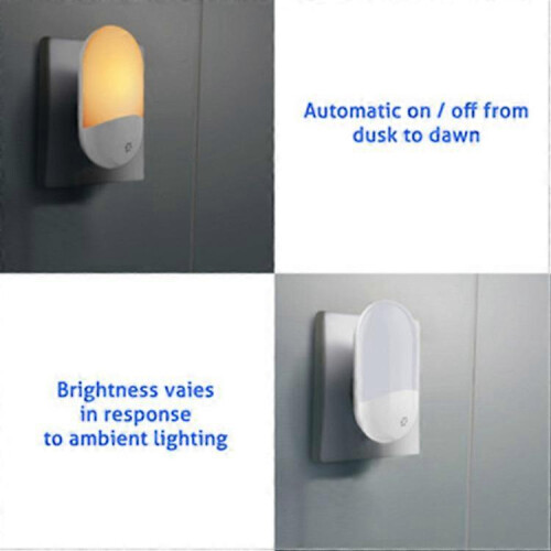 (British Standard Warm) LED Night Light Sleep Light Smart Home Light Plug-In Bedside Wall Lamp 2