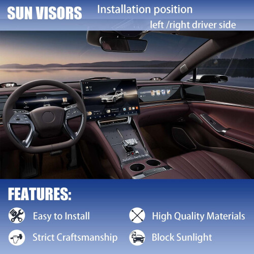 Quebra-sol compatível com Chevrolet Sonic 2012, 2013, 2014, 2015 e 2016, com lentes inclusas (esquerdo e direito), código OEM: P95327509 - cinza - 2