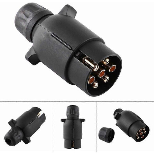7 Pin Trailer Socket, 12V Electrical Trailer Socket, Plastic N Type 7 Pole Wiring Connector Adapter (Black) 1