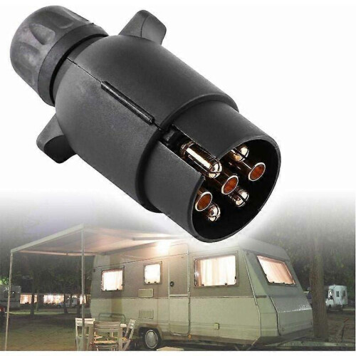 7 Pin Trailer Socket, 12V Electrical Trailer Socket, Plastic N Type 7 Pole Wiring Connector Adapter (Black) 2