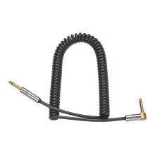 3 Meter Musikinstrumentenkabel 1/4" TS Goldbeschichtet Gerade auf Rechtwinkel