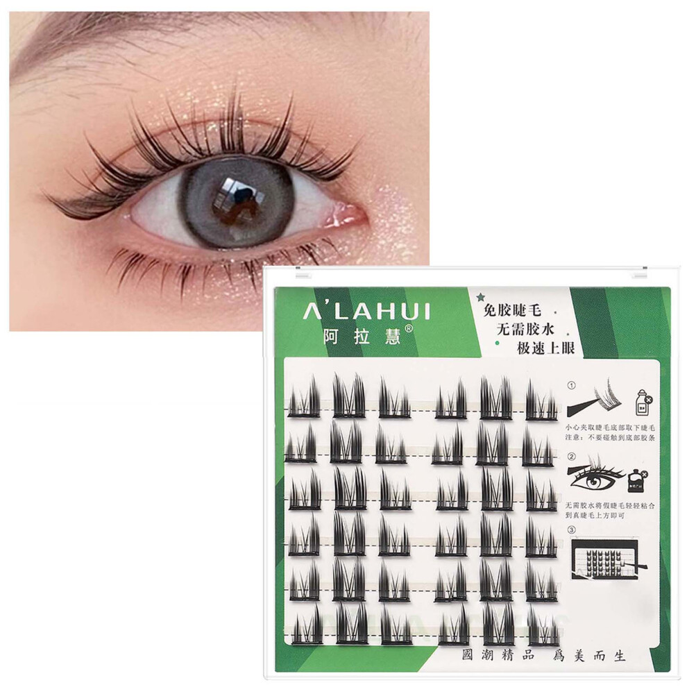 Reach-Tools (Dense Cat Elf) Fluffy Natural Fake Eyelashes For Women - Easy To Wear
