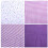 Cotton Patchwork Fabric Squares 50x50cm Purple Series 4