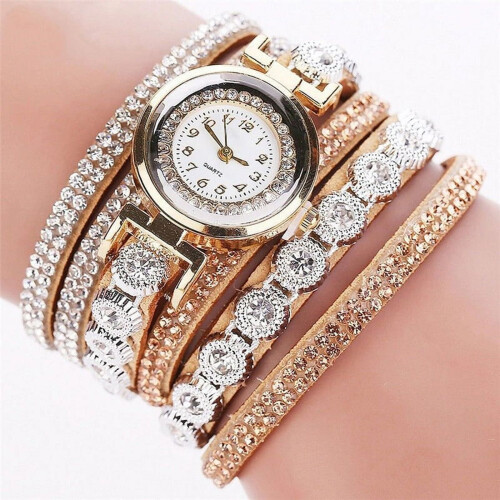 Ρολόι χειρός πολλαπλών στρώσεων με σχέδιο Rhinestone, κράμα πολλαπλών στρώσεων, 2