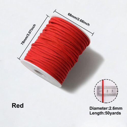 Suede Leather Cord 2.6mm x 100 Yards (2 Rolls) 1