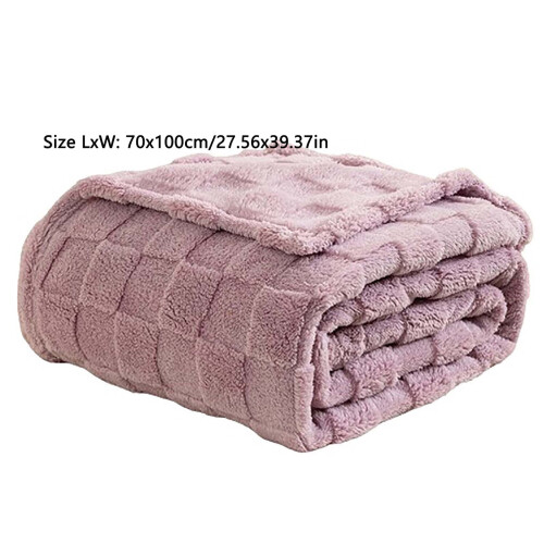 Bed Blanket Soft Thick Facecloth Nap Blanket Third-Purple 1
