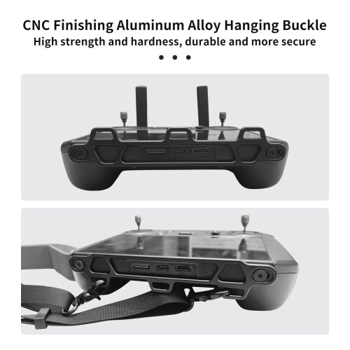 Adjustable PU Leather Neck Strap with Aluminum Bracket Lanyard for DJI RC Pro Smart Controller 2
