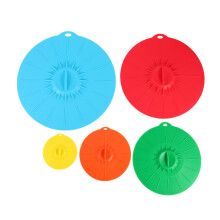 Set van 5 Siliconen Magnetronkomafdekking Kookpot Pandekselafdekking-Siliconen Voedselverpakking Kookgereedschap Keukengerei