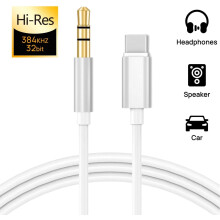 Adaptador de audio USB-C a 3,5 mm – Blanco, compatible con Google Pixel3/4/4XL, Moto Z, Samsung Galaxy S20/S20+/Note10/10+/S9/S9+/S8