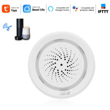 Wifi Siren Larmsensor Smart Larm Siren Hemlarmssystem Tuya Smart Life APP Kompatibel med Alexa Home Voice Control
