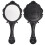 Retro Handheld Glass Mirror with Black Handle 2 Pieces 1