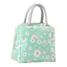 Sac à lunch portable à imprimé marguerite, sac isotherme multifonctionnel, sac à lunch tendance pour activités de plein air avec poche de glace