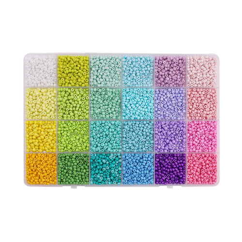 3 mm Kunststoff-Schmuckperlen, 5200 Stück, 8 Farben