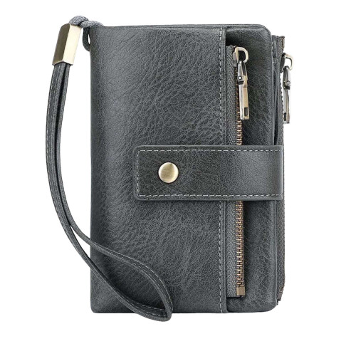 Γυναικείο μικρό τρίπτυχο πορτοφόλι vintage στυλ με RFID μπλοκάρισμα, πολλαπλές
