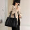 Borsa a tracolla da donna in nylon resistente all'acqua, modello hobo con 6