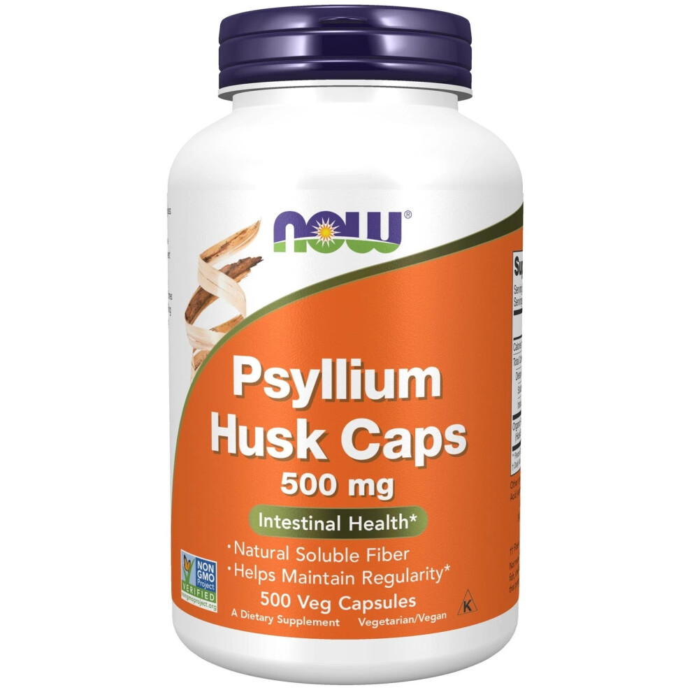 Now Foods Now Psyllium Husk 500Mg 500 Veg Caps Gut Health