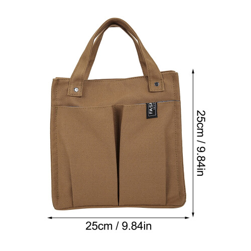 Navy Canvas Lunch Box Bag with Multiple Pockets 1