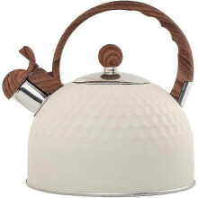 2.5 Kettle Liter Stainless Steel Whistling Kettle, Whistling Tea Kettle for Induction Gas Cookers, Easy To Clean, White