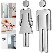 2 Pair 12x4cm Wc Door Plate Restroom Signs Male & Female Toilet Stickers Adhesive Wc Signs for Restroom Door Public Restaurant Hotel Cafeteria_costbuy