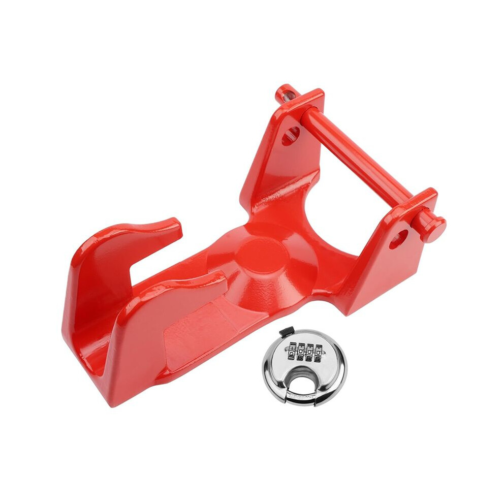 Gooseneck Trailer Lock Combination Lock, Model Tl-50 Coupler Lock, For Use With Heavy Trailers, Livestock Haulers Red 6032242371680