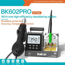 Bakon BK602 PRO 2-In-1 Soldering Station Hot Air Rework Station Adaptive C115/C210/C245 Heating Core Blower Phone Repair US Plug
