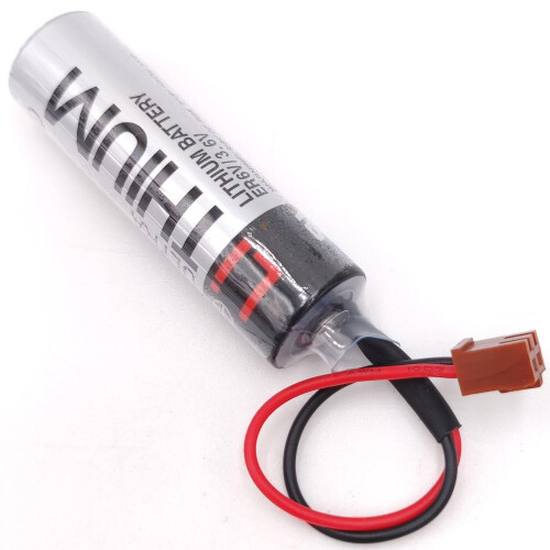 (2Pack) ER6V Lithium Battery 3.6V 2000mAh PLC Backup Battery with Brown Plug for Robot Controller 1