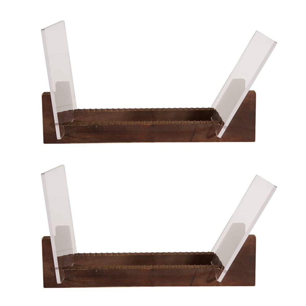 Typecat 2X Vinyl Record Storage Holder - Acrylic Ends - Display Your Singles And Lps In This Modern Portable Rack Unit
