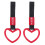 2X Heart Jdm Tsurikawa Ring for Subway Train Bus Handle Strap Charm Drift Universal 1