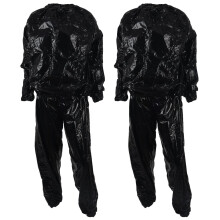 2X Heavy Duty Fitness Perte de Poids Sweat Sauna Suit Exercice Gym Anti-Rip Noir XXL