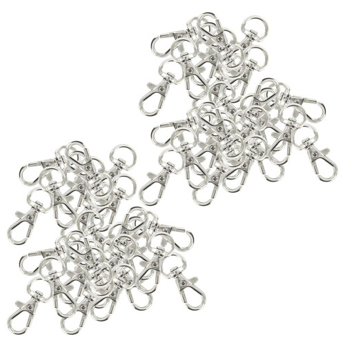 60pcs Mousquetons Pivotants Porte-Cle Couleur d'Argent