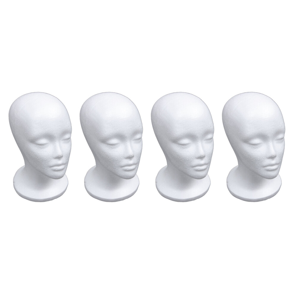 Typecat White 4X Female Foam Mannequin Model Hat Wig Display Stand Rack