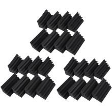 Nuevo paquete de 24,6 x 4,6 x 9,5 pulgadas Espuma de pared acustica negra de la trampa baja del aislamiento de la baldosas de espuma de estudio de