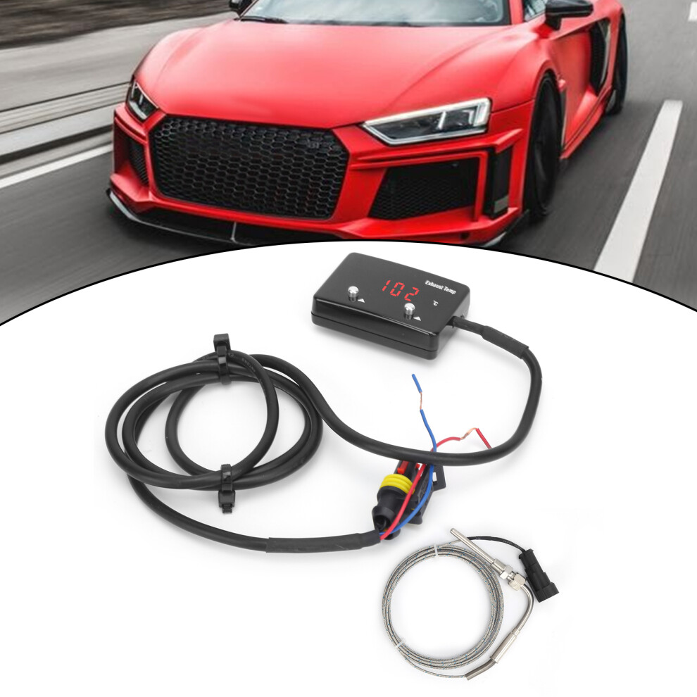 Universal 12V Exhaust Gas Temp Gauge Meter With Led, 0-1000C Red 4171390776274