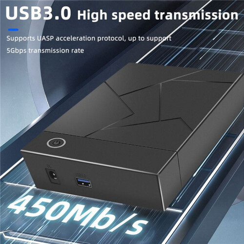 2X 3.5 Inch HDD Enclosure USB 3.0 to  Hard Drive Case SSD Enclosure External Solid State Hard Drive Disk Box-US Plug 2