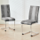 AINPECCA 2PCS Dining Chairs Faux Suede High Back Light Grey 1