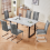 AINPECCA 2PCS Dining Chairs Faux Suede High Back Light Grey 7